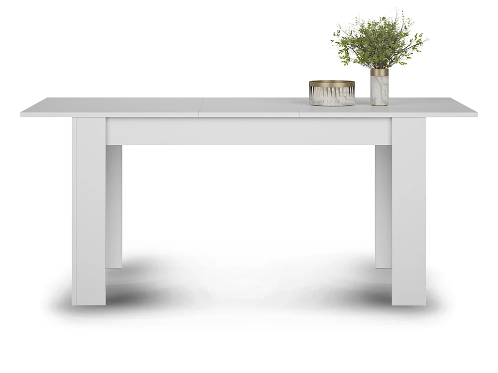 Table extensible Moso 137-176 cm pour 8 personnes moderne pour salle à manger blanc