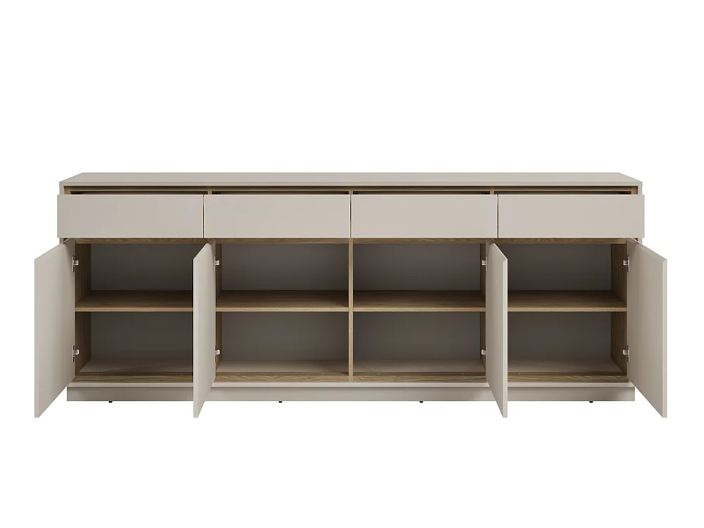 Commode Cosme 220x84x40cm - meuble pour salon et chambre - cachemire/chêne huilé