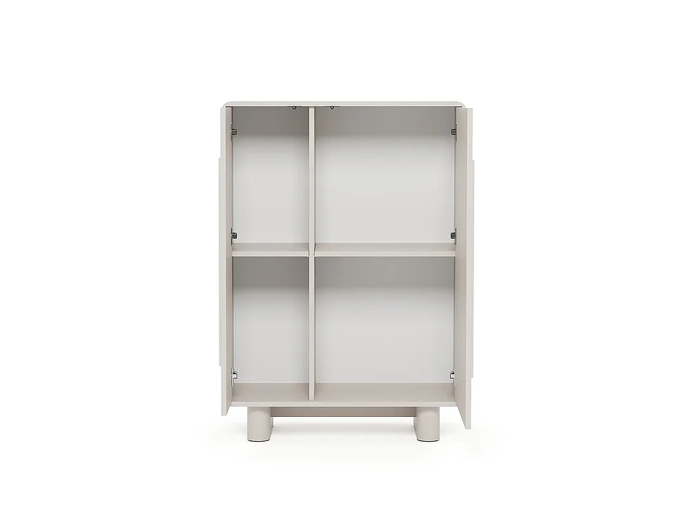Commode Aura 2 portes 80x112x38cm - meuble de salon et de chambre - cachemire