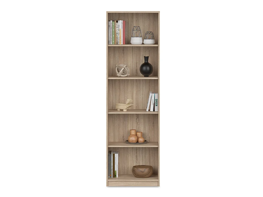 Étagère Nubo 60x197x34cm - 4 tablettes ouvertes - pour salon et bureau - chêne sonoma