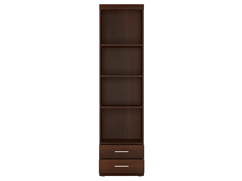 Étagère Imperial 50x195x38cm - 4 tablettes - 2 tiroirs - salon bureau - noyer