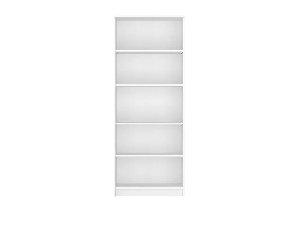 Regał otwarty Nook 74x189,5x35,5cm - 4 półki na książki - do salonu - biały
