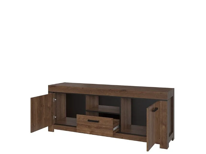 Tv-meubel Brass 160x62,5x40cm - 2 deuren 1 lade nis - woonkamer - bruine eik