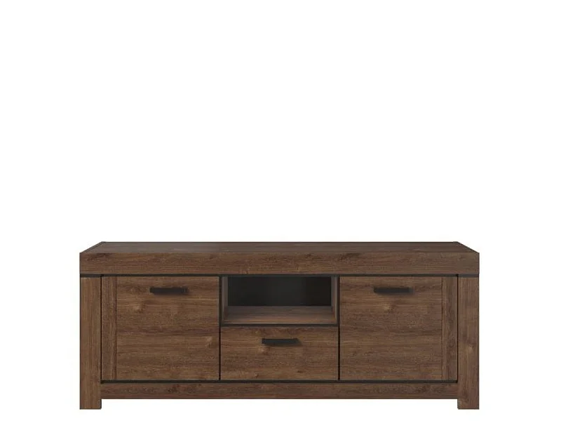 Tv-meubel Brass 160x62,5x40cm - 2 deuren 1 lade nis - woonkamer - bruine eik