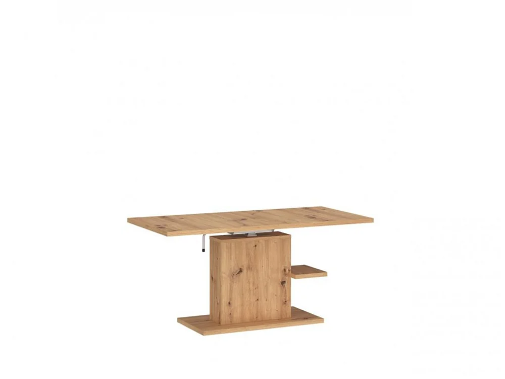 Table basse Cortado 110x55-73x65cm - extensible - étagère - salon - chêne artisan