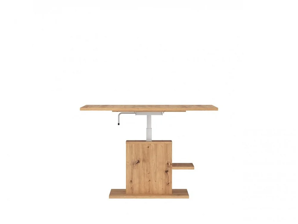 Table basse Cortado 110x55-73x65cm - extensible - étagère - salon - chêne artisan
