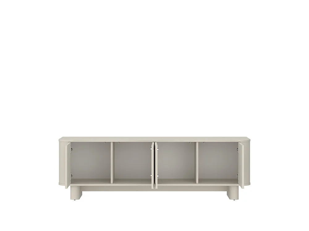 Meuble TV Drip 160x50x38cm - moderne avec façade fraisée - pour salon - cachemire
