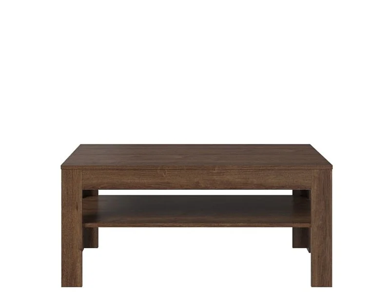 Table basse Brass 110x50x60cm - rectangulaire avec tablette inférieure - chêne brun