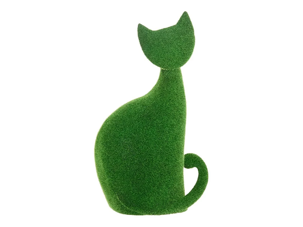 Chat Déco Extérieur "Grass" 43cm Vert
