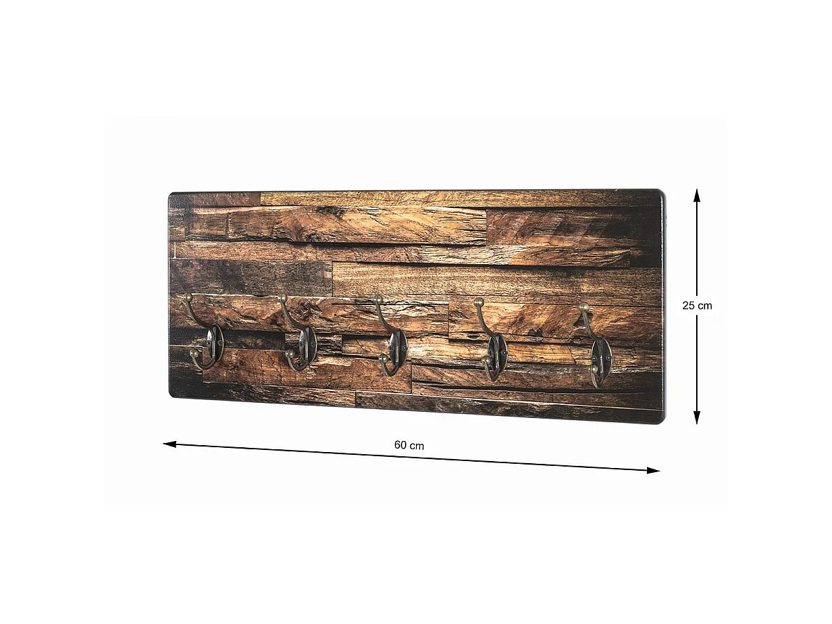 Patère Murale Design "John" 60cm Marron