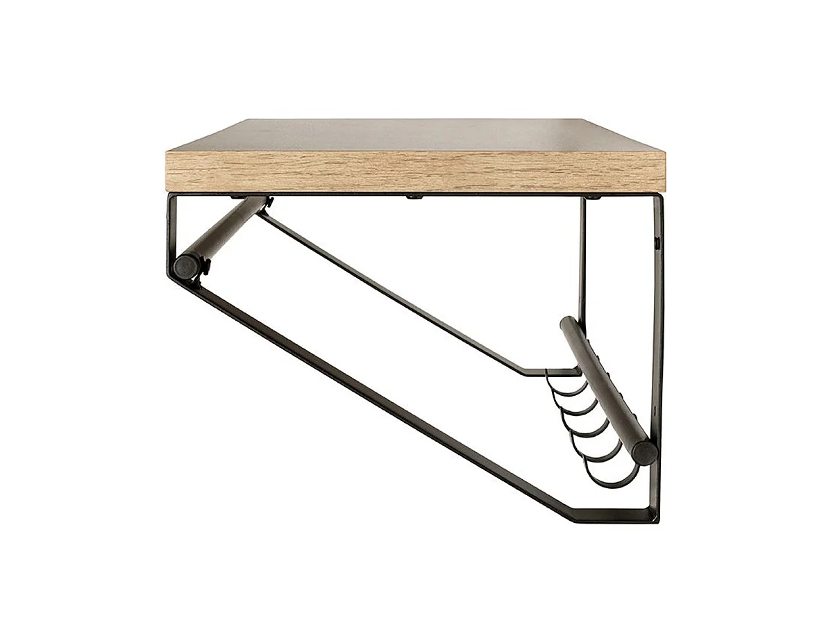 Patère Murale Design "Kare" 70cm Naturel & Noir