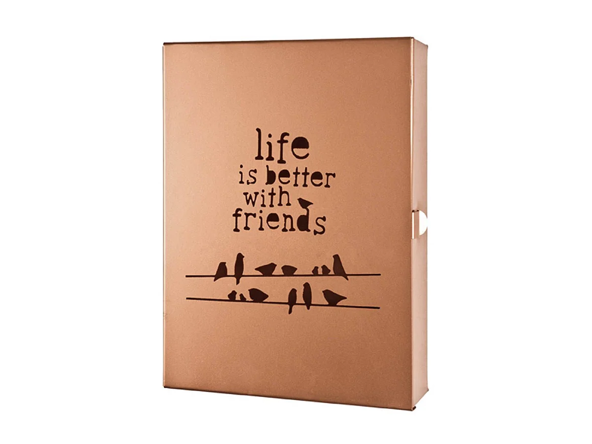 Boîte à Clés Métal "Life is better" 25cm Cuivre