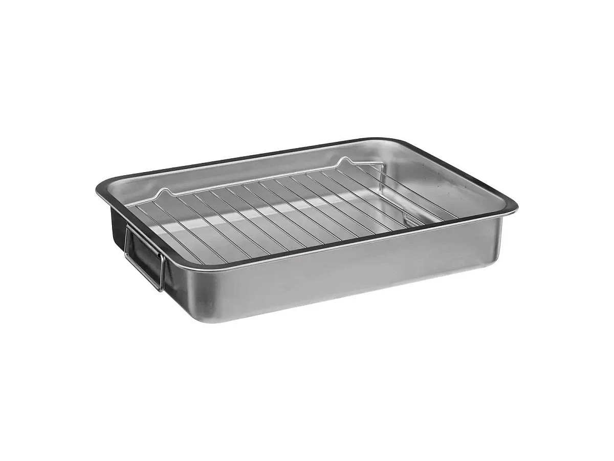 Plat à Four Avec Grille "Rôtir" 39cm Argent