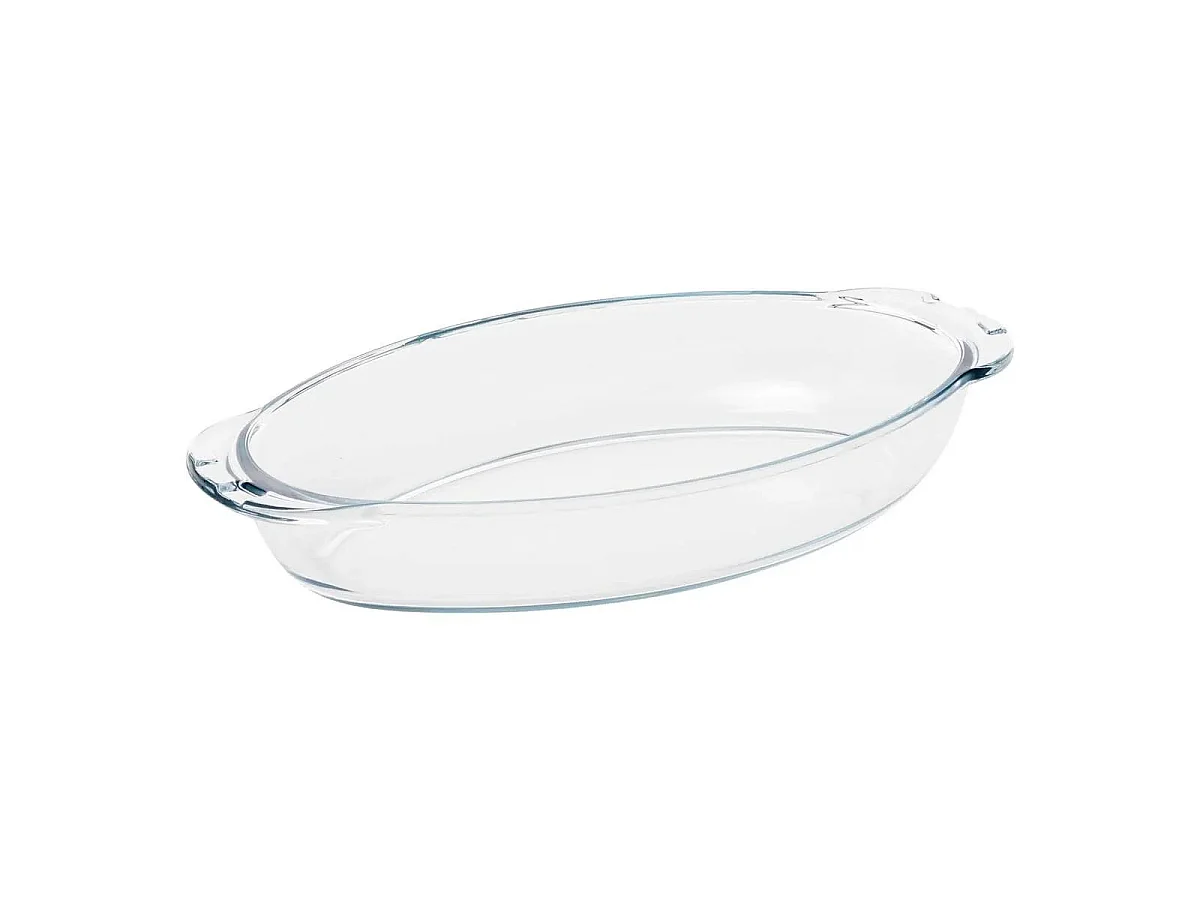 Plat à Four en Verre "Ovale" 34cm Transparent