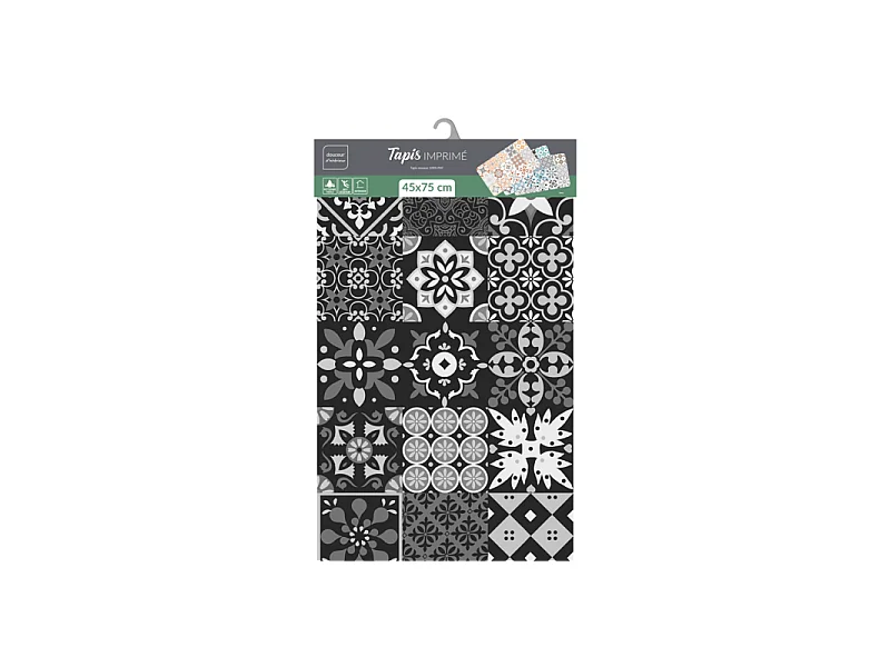 Tapis Déco Imprimé "Salou" 45x75cm Gris