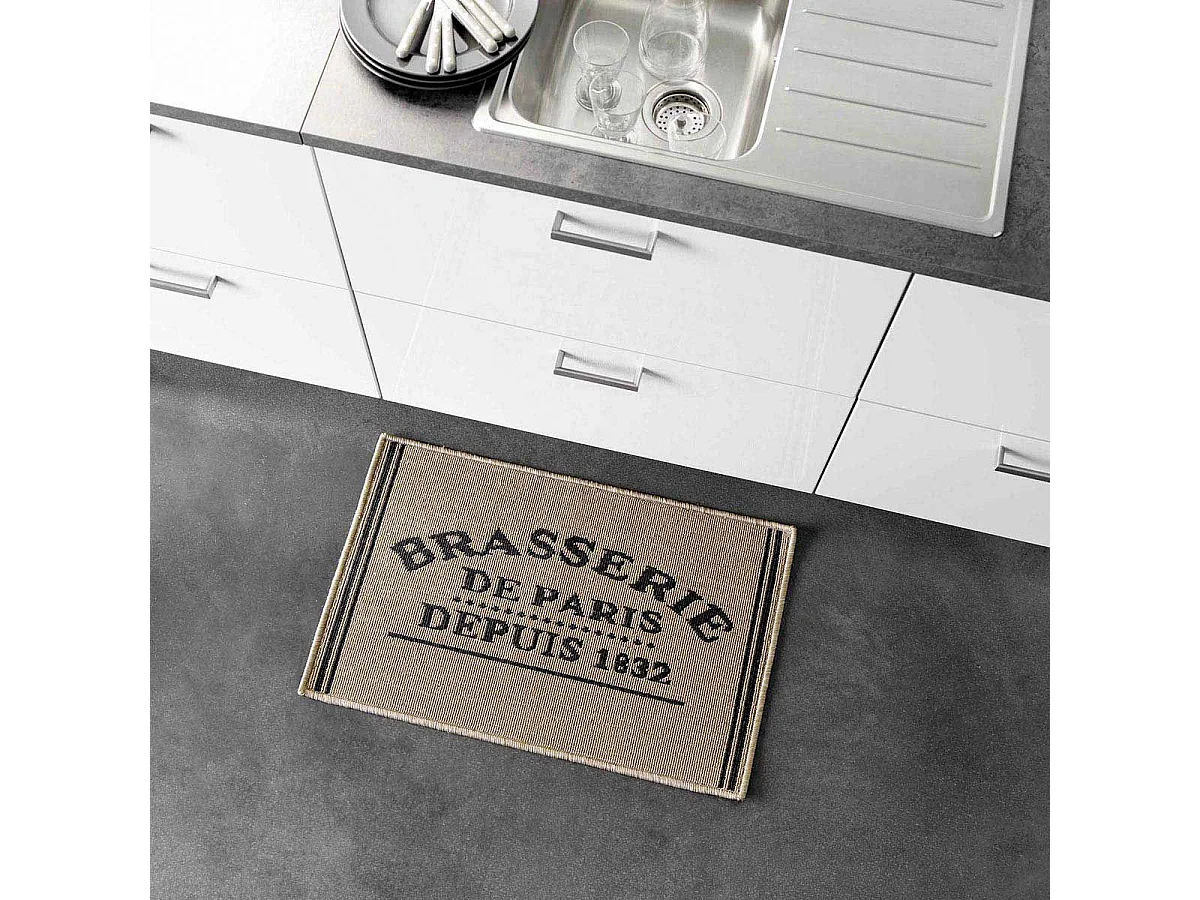 Tapis de Cuisine "Troquet" 50x80cm Marron