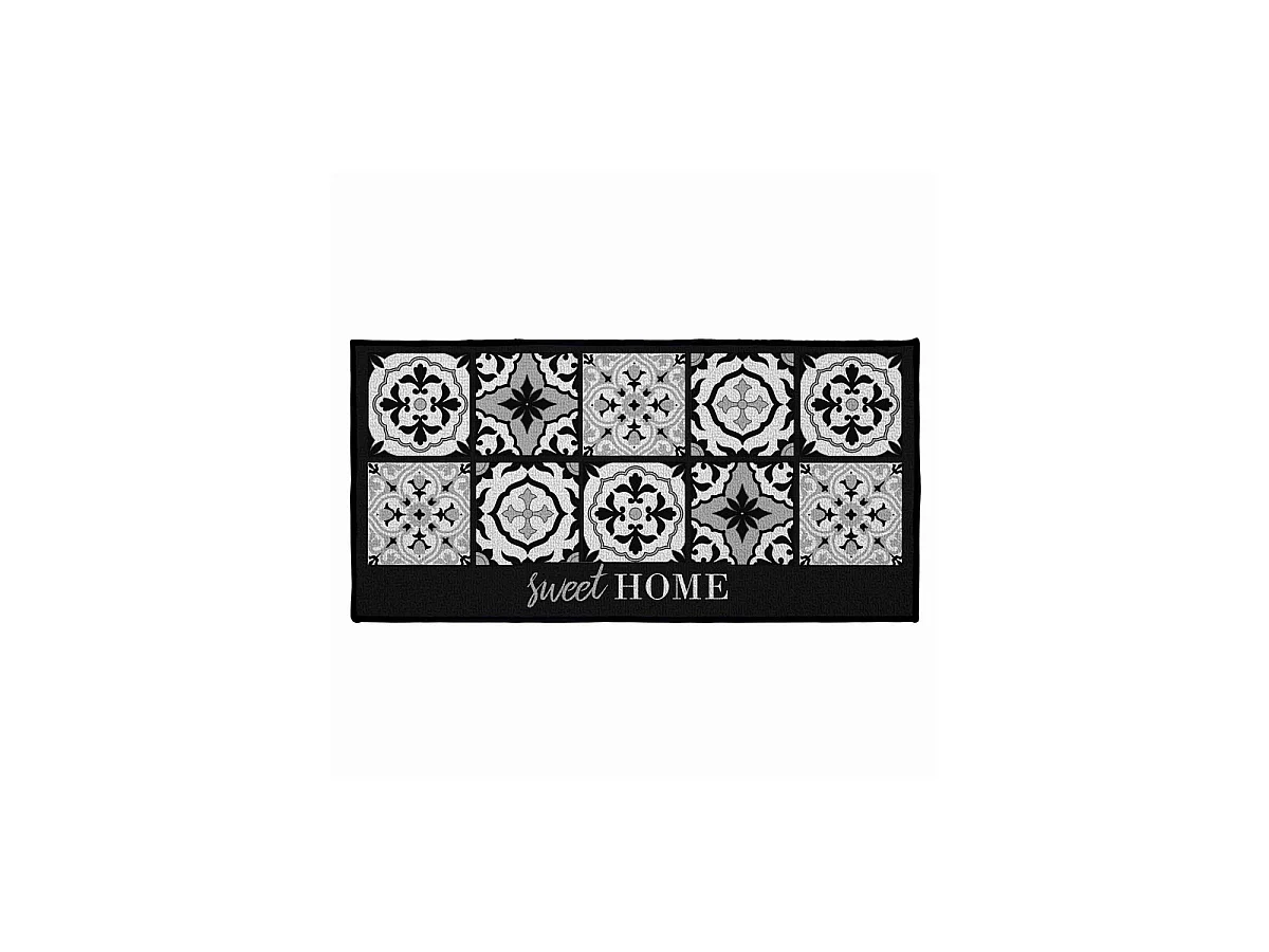 Tapis Déco Rectangulaire "Alfama" 57x115cm Noir