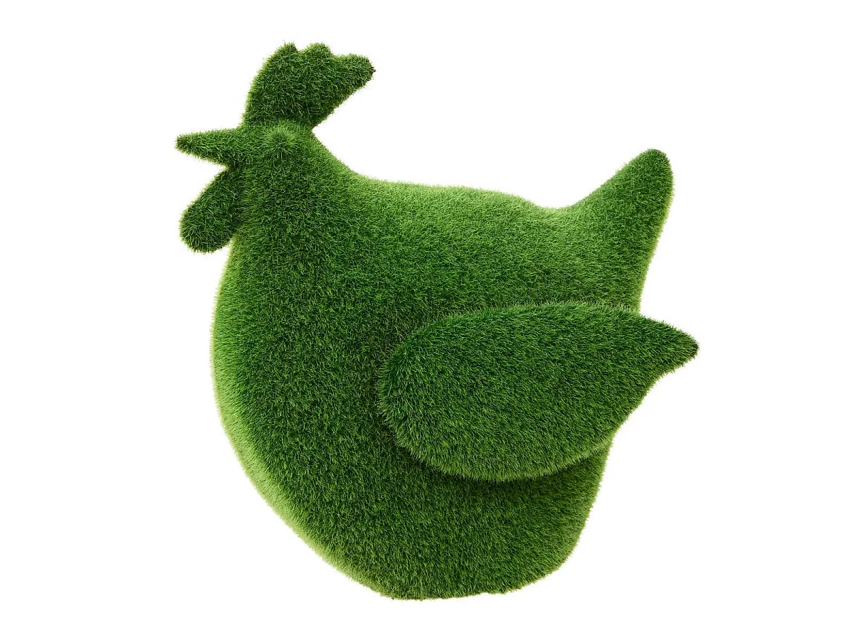 Poule Déco Extérieur "Grass" 25cm Vert