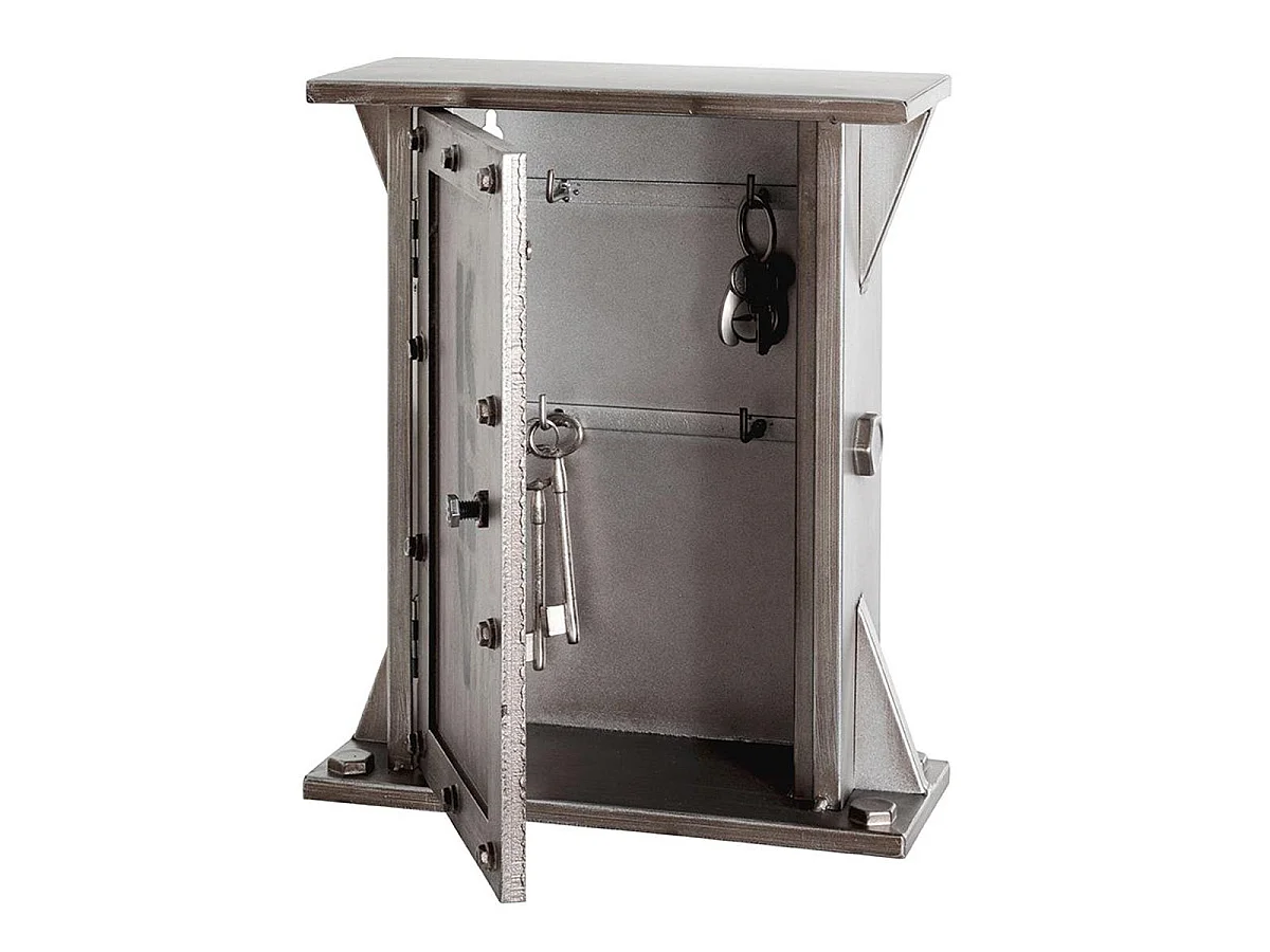Boîte à Clés en Métal "Industrielle" 32cm Anthracite