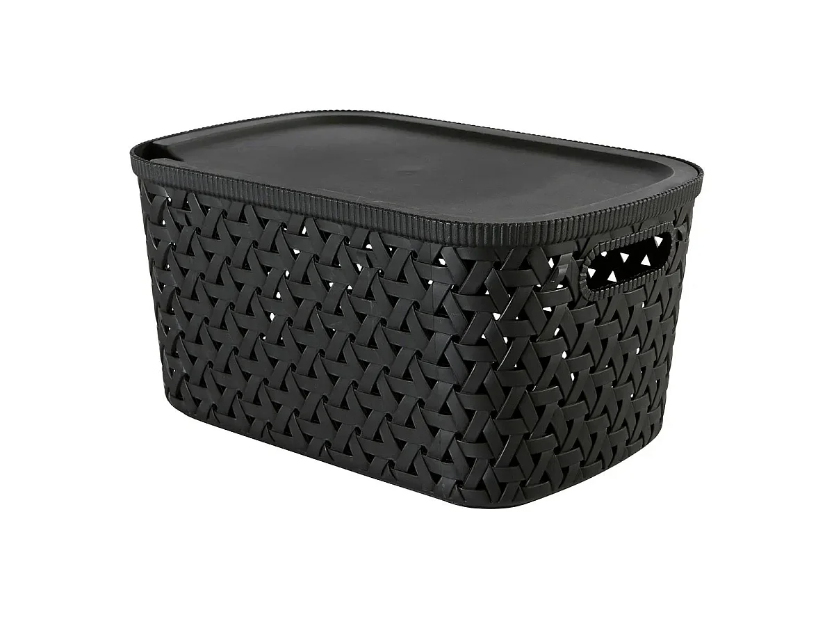 Boîte de Rangement Tressée "Tressy" 6,7L Noir