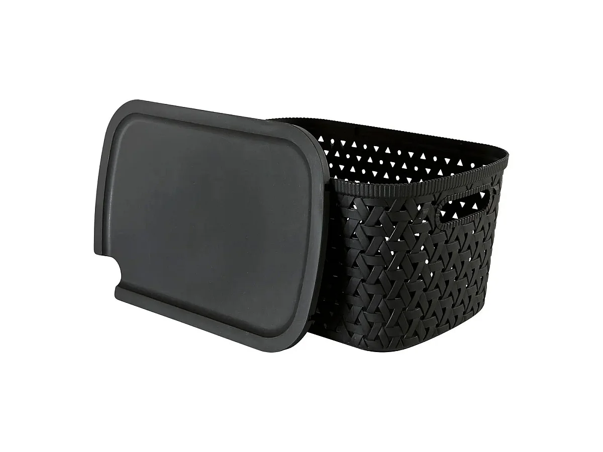Boîte de Rangement Tressée "Tressy" 6,7L Noir