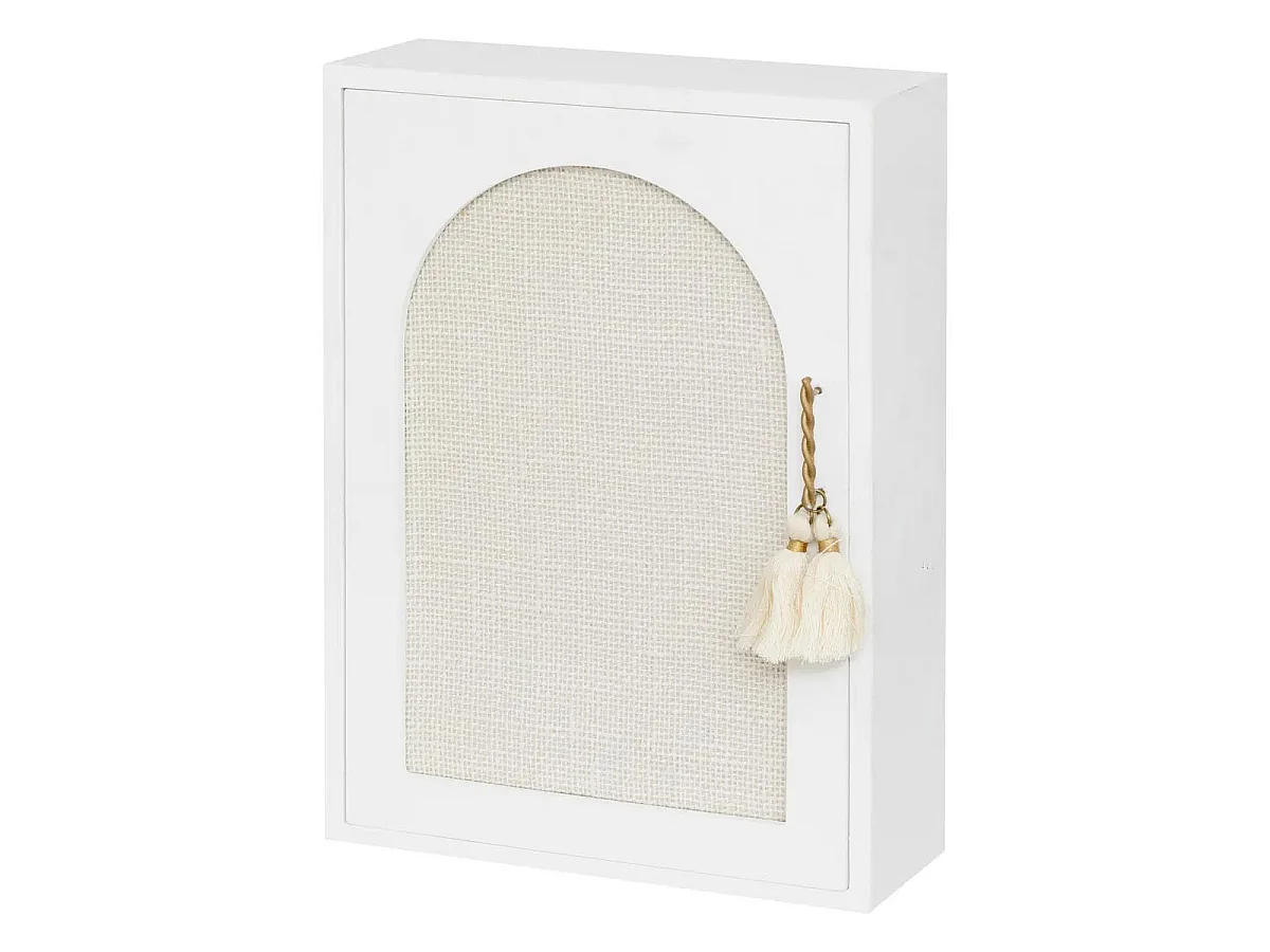 Boîte à Clés Miroir "Wild Romance" 28cm Blanc