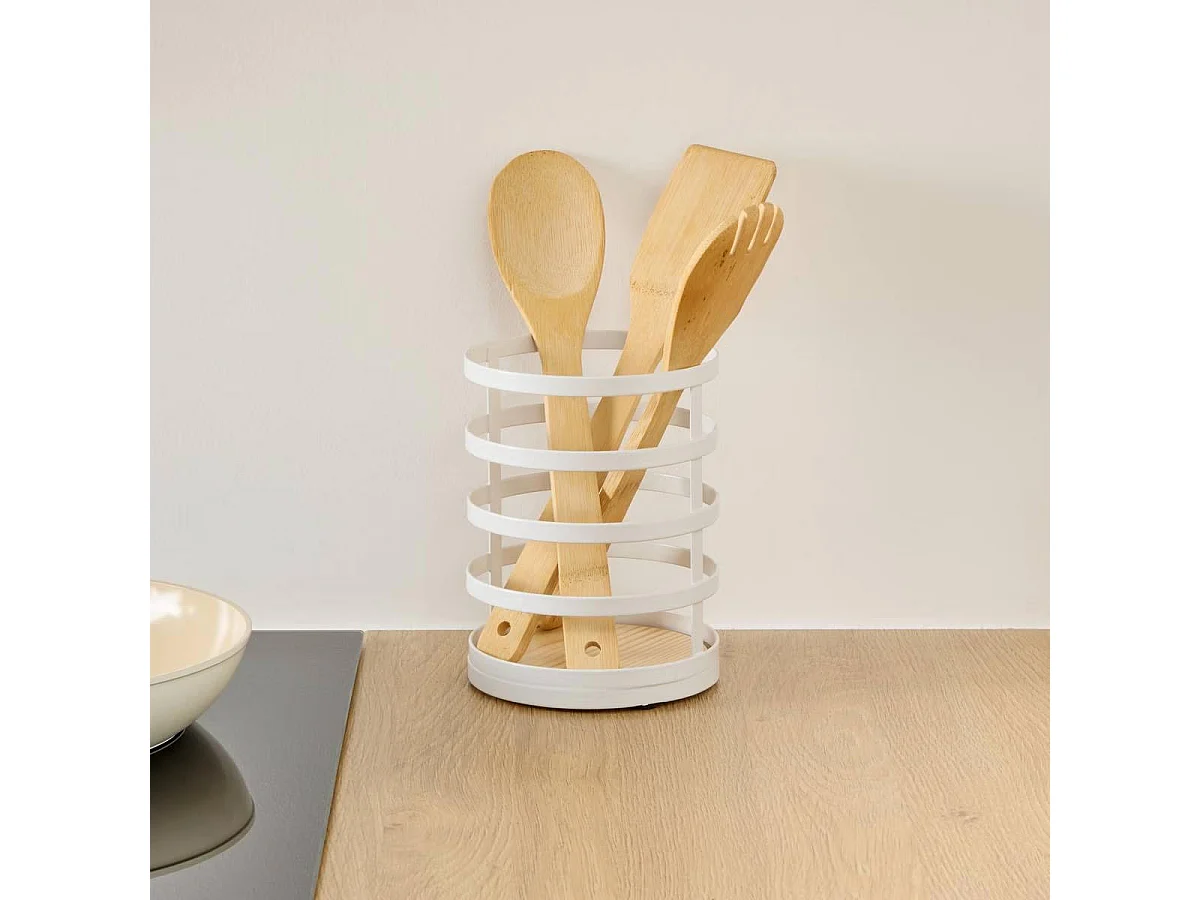 Pot à Ustensiles en Métal "Balm" 17cm Blanc
