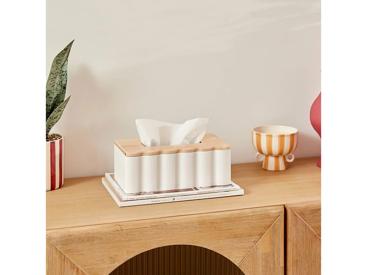 Boîte à Mouchoirs Design "Chéri" 24cm Blanc
