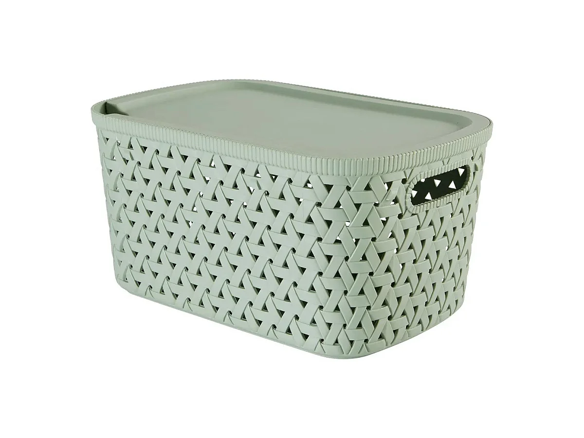 Boîte de Rangement Tressée "Tressy" 6,7L Vert Sauge