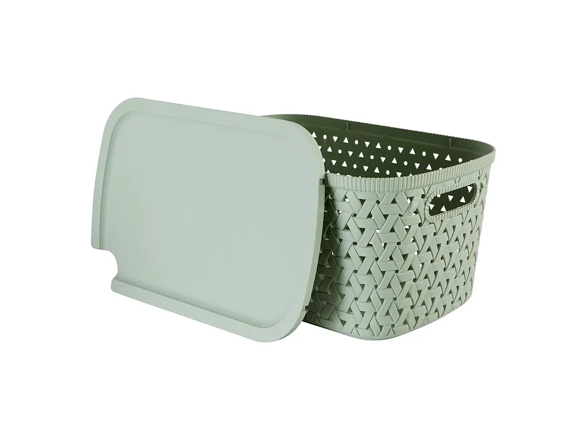 Boîte de Rangement Tressée "Tressy" 6,7L Vert Sauge