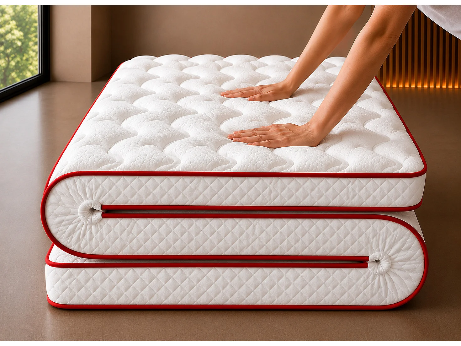 Matelas Mousse 90x190 - Confort Moyen - Pliable et Enroulable - Haute Densité - H8 cm