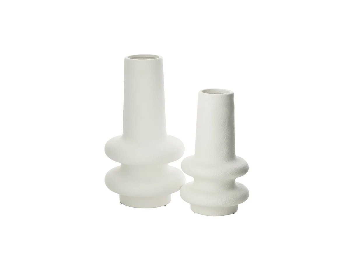 Vase Déco en Argile "Lyra" 39cm Blanc