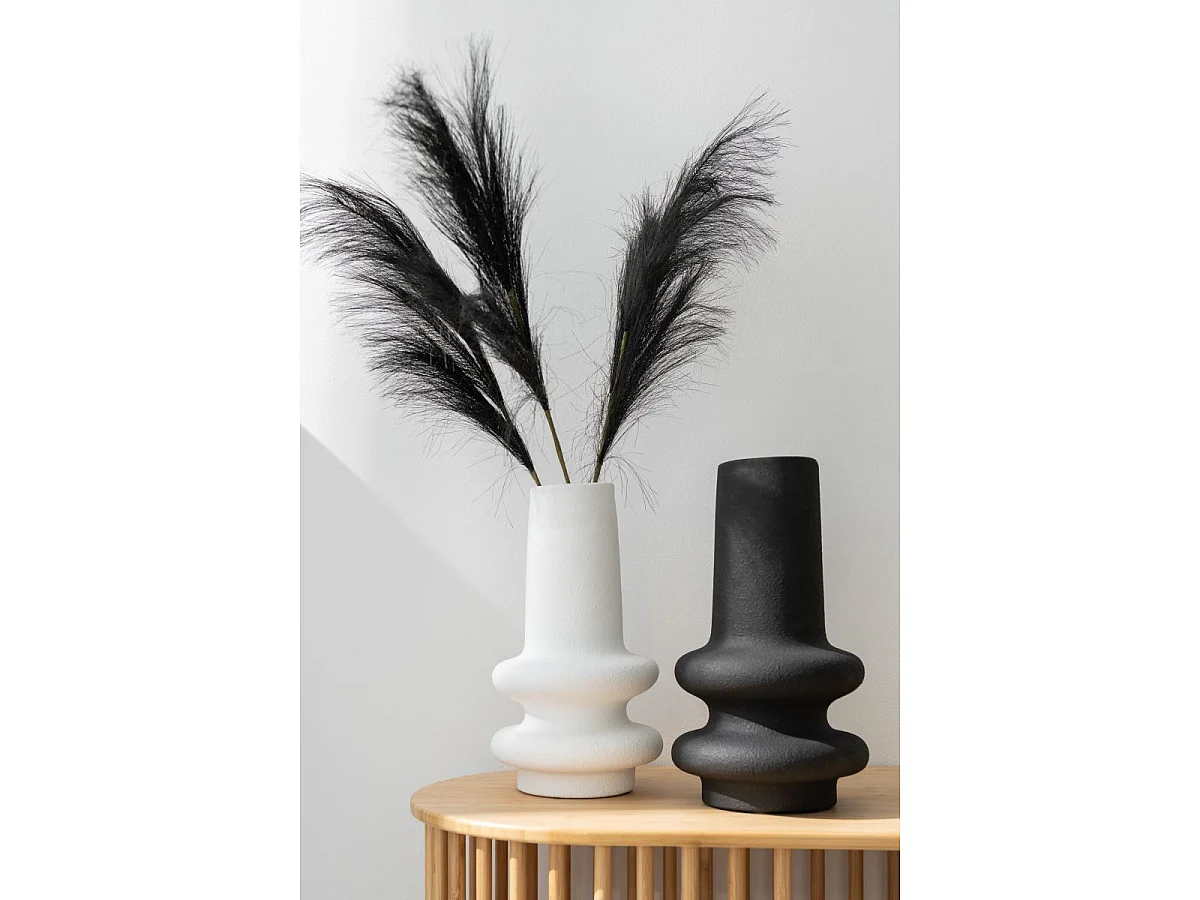 Vase Déco en Argile "Lyra" 39cm Blanc
