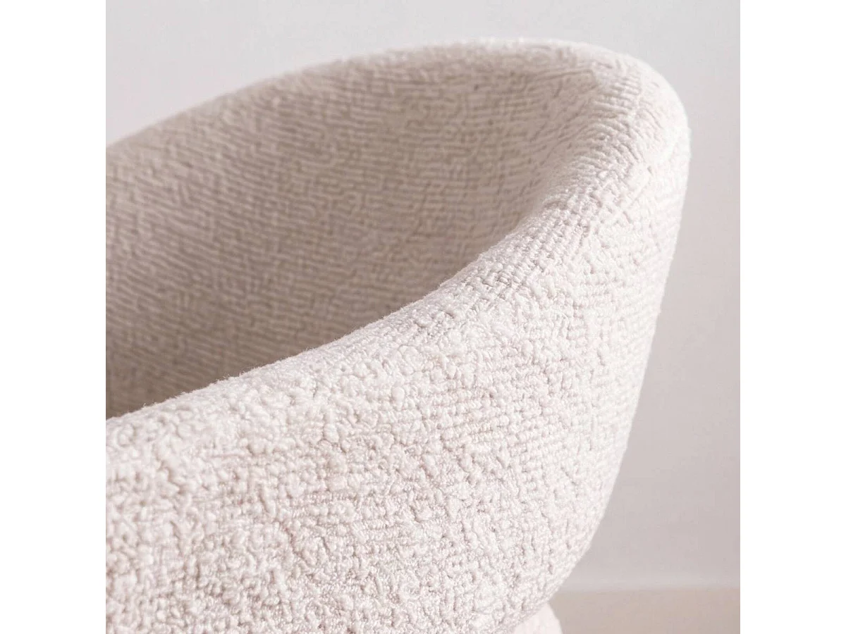 Chaise en tissu écru et pied central en métal beige Florine (lot de 2)
