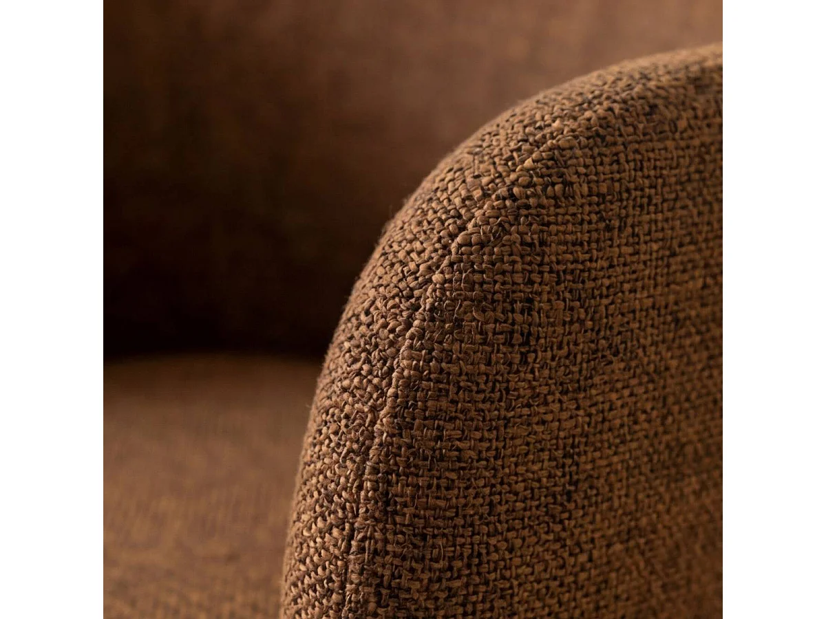 Chaise en tissu marron et pieds en bois Solène (lot de 2)