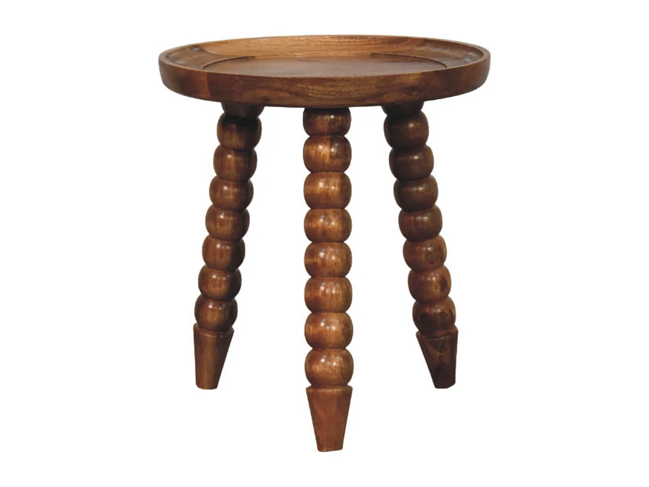 Artisan Furniture Solid Wood Spindle Tray Side Table, Brown