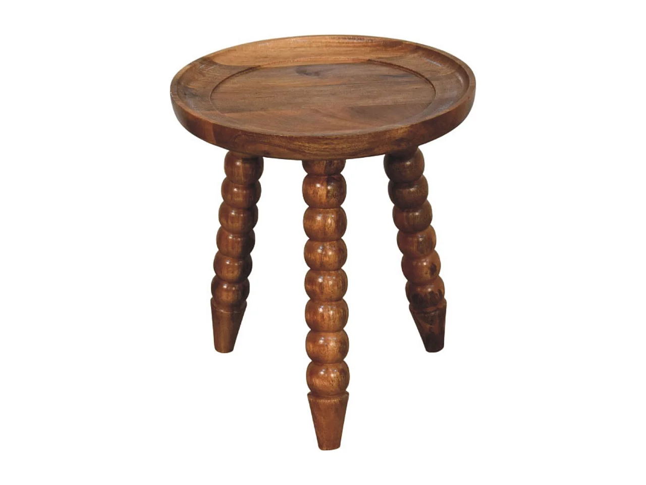Artisan Furniture Solid Wood Spindle Tray Side Table, Brown
