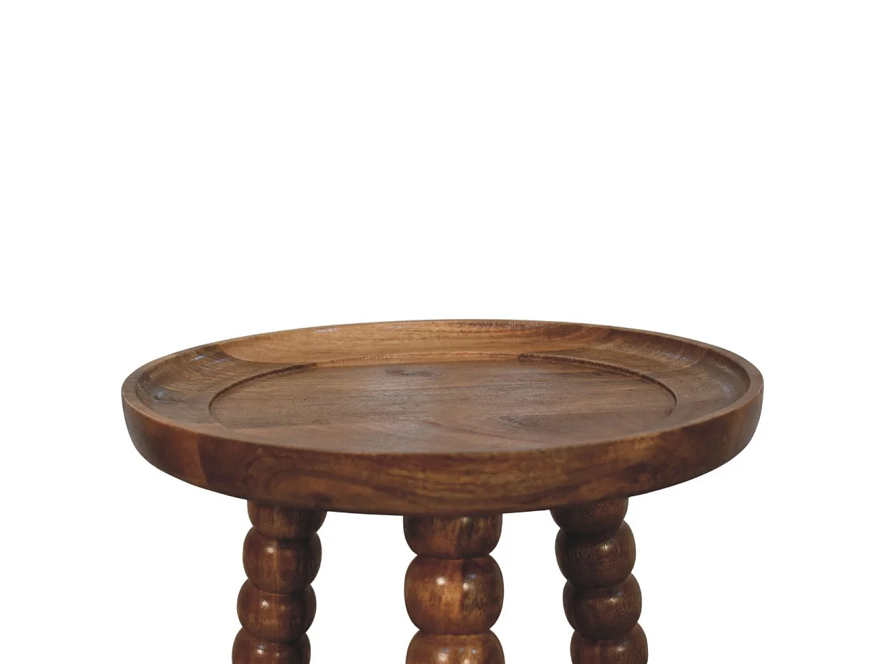 Artisan Furniture Solid Wood Spindle Tray Side Table, Brown