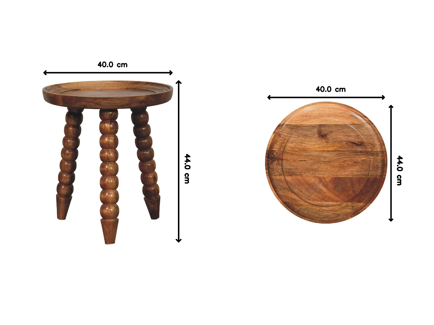 Artisan Furniture Solid Wood Spindle Tray Side Table, Brown
