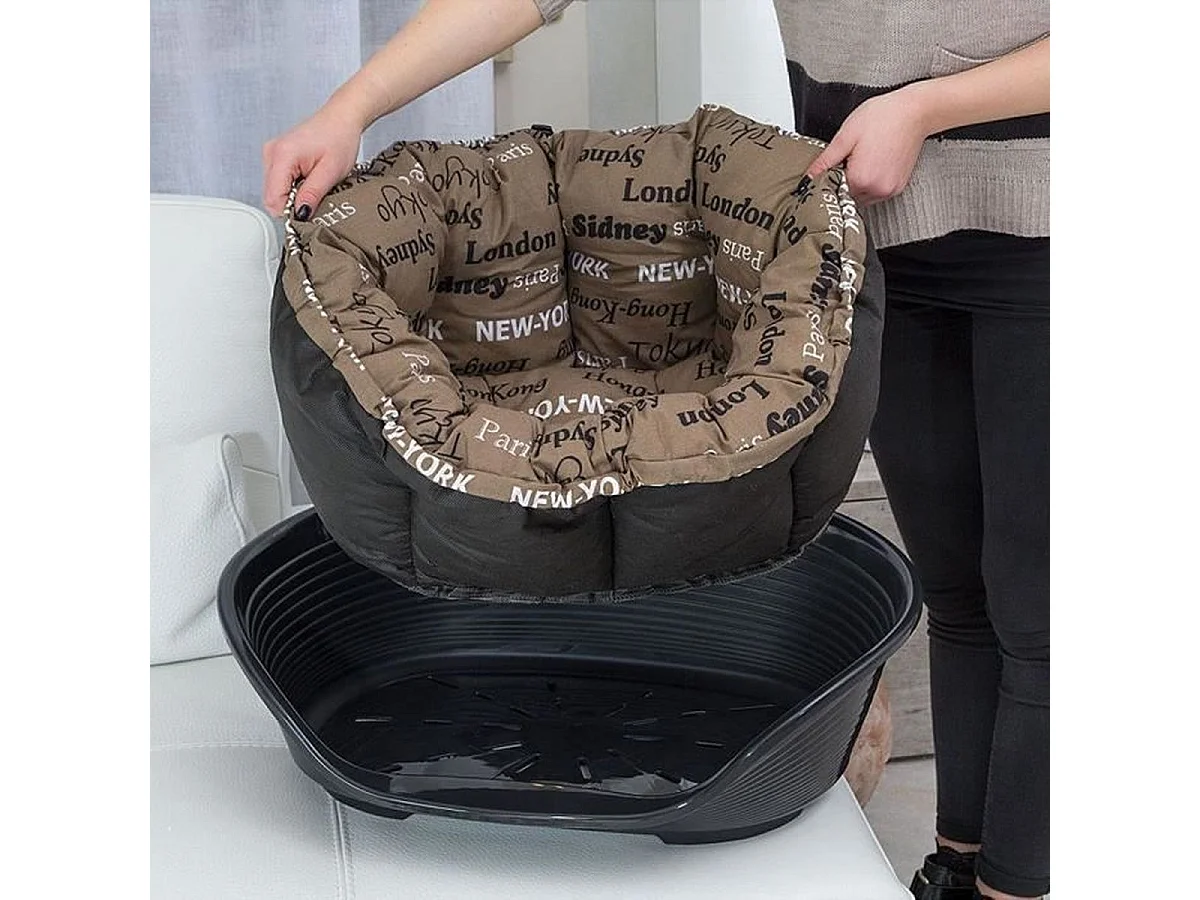 Panier pour animal Ferplast SOFA' en résine thermoplastique avec coussin en coton amovible