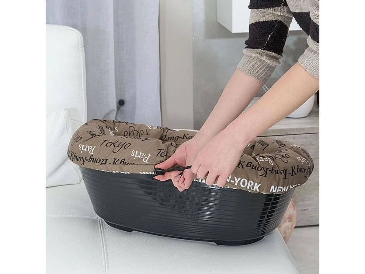 Panier pour animal Ferplast SOFA' en résine thermoplastique avec coussin en coton amovible