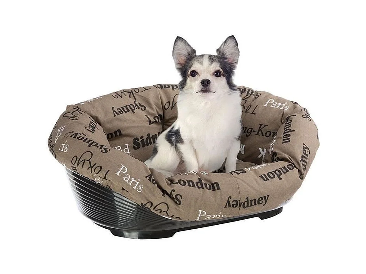 Panier pour animal Ferplast SOFA' en résine thermoplastique avec coussin en coton amovible