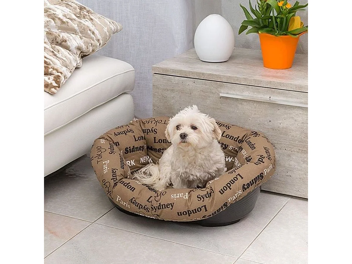 Panier pour animal Ferplast SOFA' en résine thermoplastique avec coussin en coton amovible