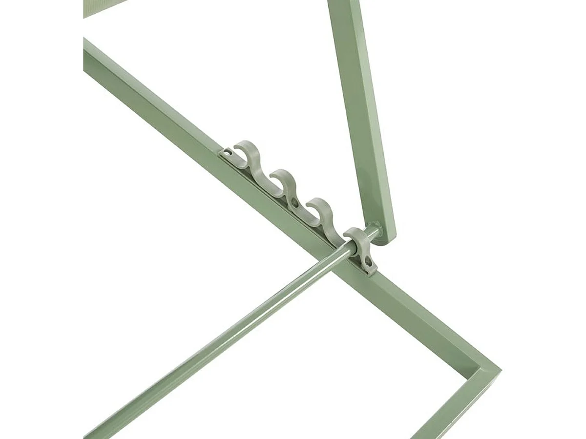 Chilienne PAROSKAKI pliante en textilène et structure acier, Vert kaki, L 102 x P 63 x H 97 cm