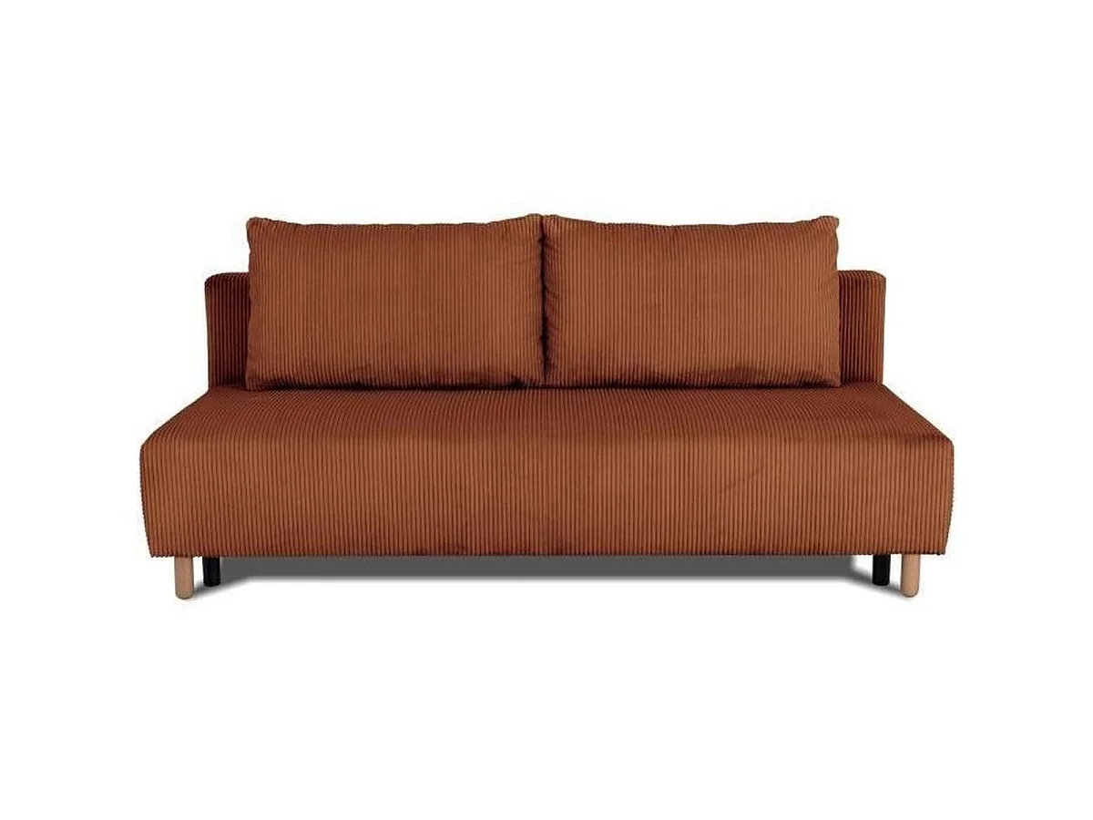 CASAPY GINO 3-Zits Omvormbare Bank met Opbergruimte, Corduroy Fluweel, Terracotta