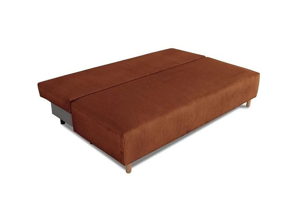 CASAPY GINO 3-Zits Omvormbare Bank met Opbergruimte, Corduroy Fluweel, Terracotta
