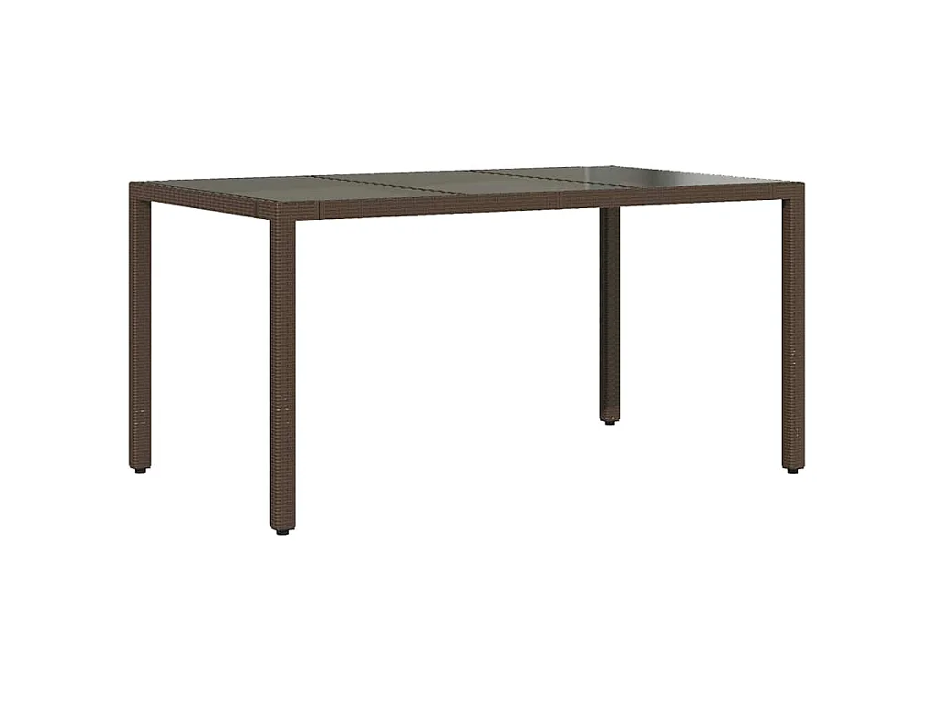 Set de mesa y sillas jardín 7 piezas con cojines ratán PE marrón