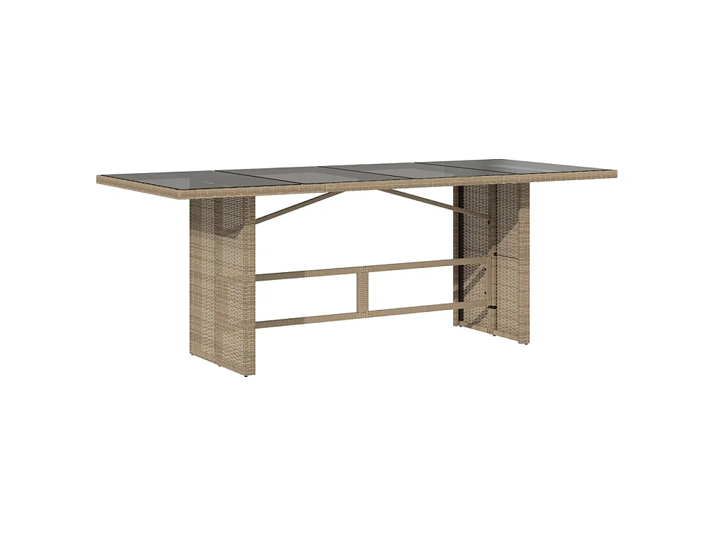 Set de mesa y sillas de jardín 7 piezas y cojines ratán PE beige