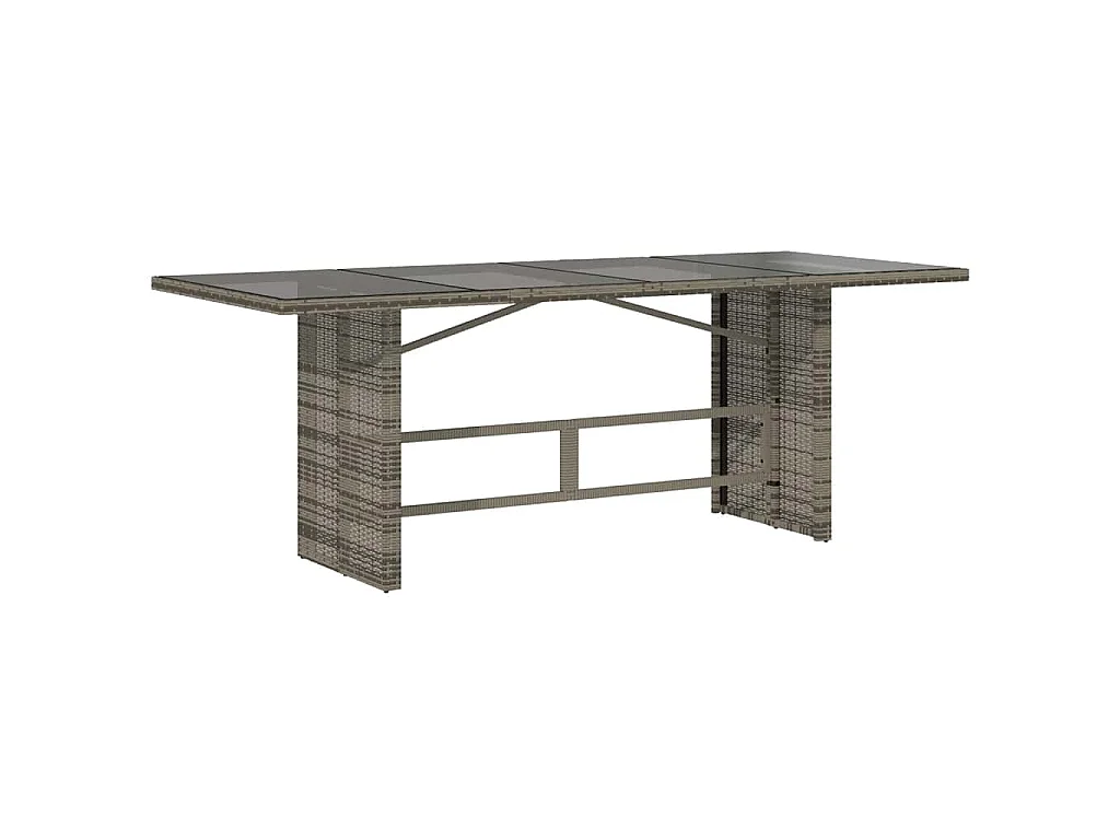 Ensemble de bistro de jardin 9 pièces coussins gris poly rotin