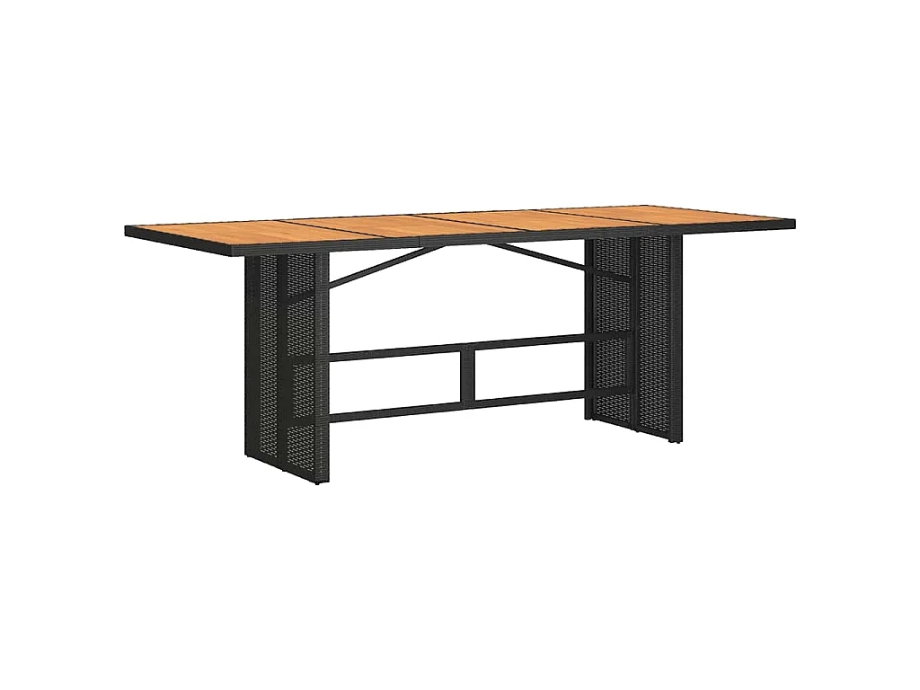 Set de mesa y sillas de jardín 7 piezas y cojines ratán PE negro